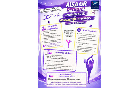 Recrutement – Entraîneur(e) Gymnastique Rythmique